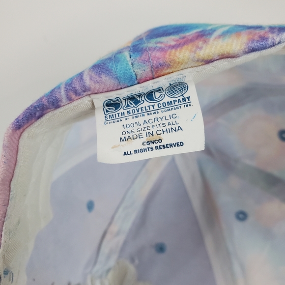 Vintage San Diego California Tie Dye Starburst Hippie Hat Cap OSFA Smith Novelty - Picture 8 of 9